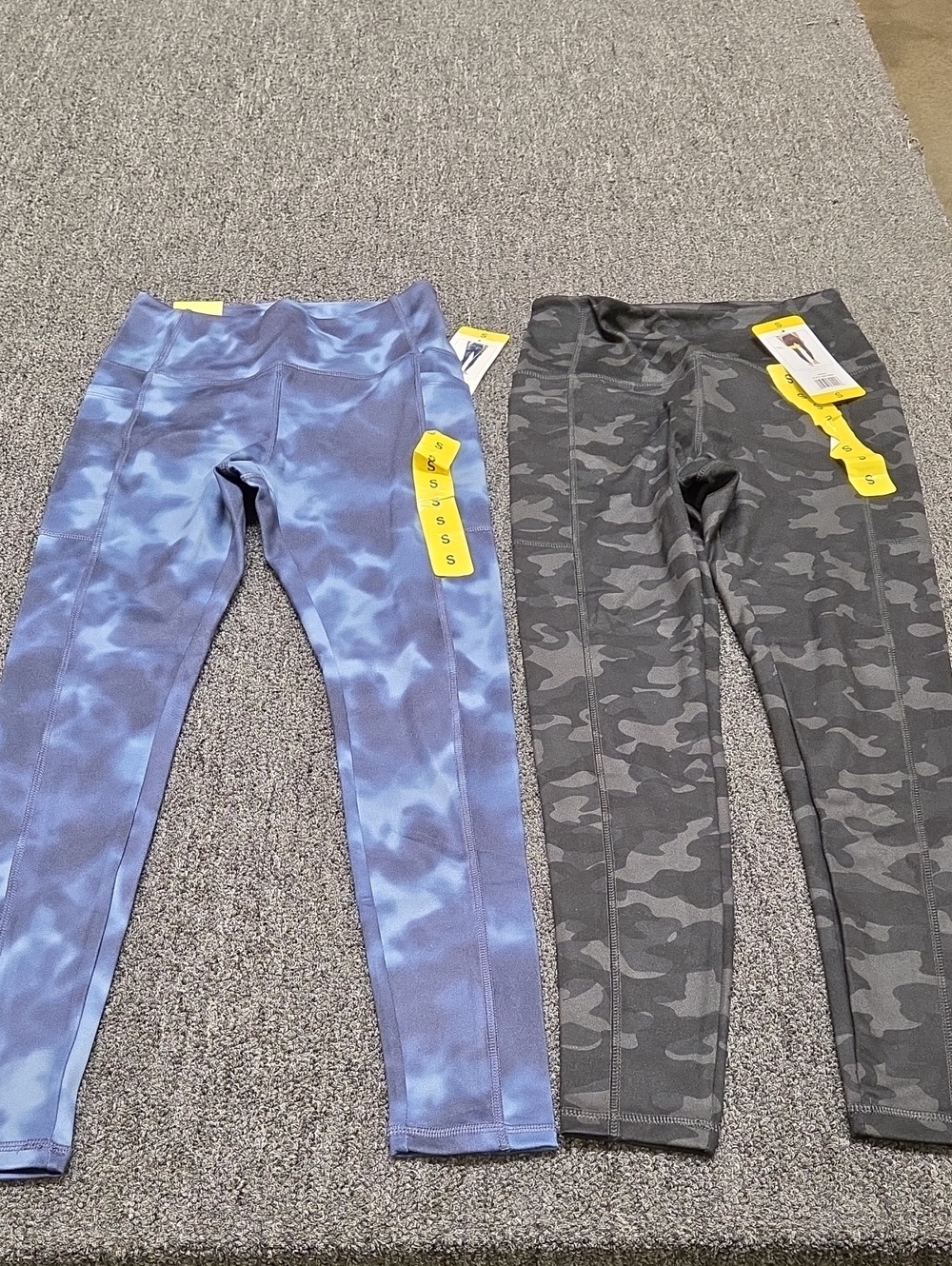 (#4C) 2 Pairs -- Danskin Tie-Dye Blue & Gray Camo Leggings